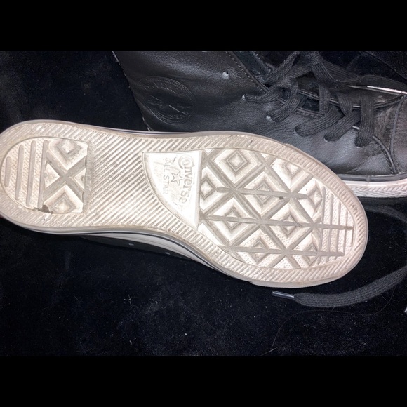 Black Leather Converse All Star High Top - Picture 5 of 5